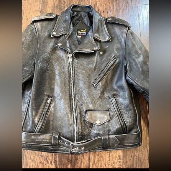 Vintage Heavy Motorcycle Jacket with Eagle Patch - Picture 5 of 9